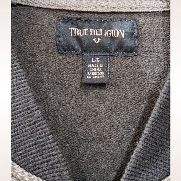 True Religion Bomber Jacket Grey Men's Size L - Picture 6 of 8